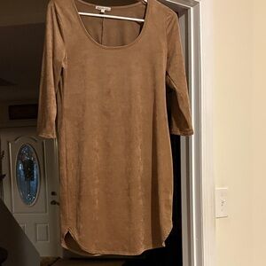 Charlotte Russe Tan Faux Suede Dress in Size Small